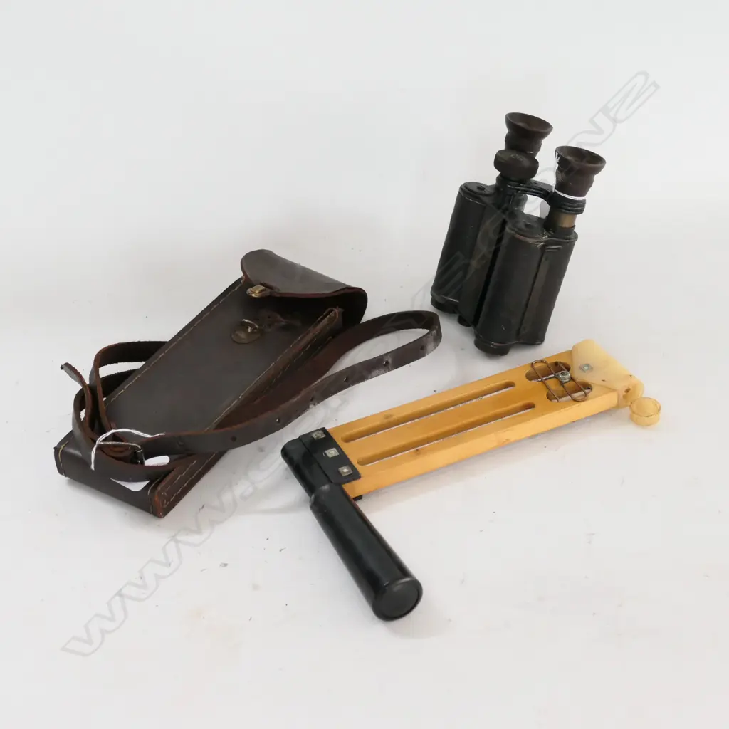 ROSS 1ST SERIES PRISM BINOCULAR (BARTON’S PATENT) 10X20 AND A WHIRLING HYGROMETER (TO MEASURE AIR HUMIDITY & DEW POINT) Image 1++
